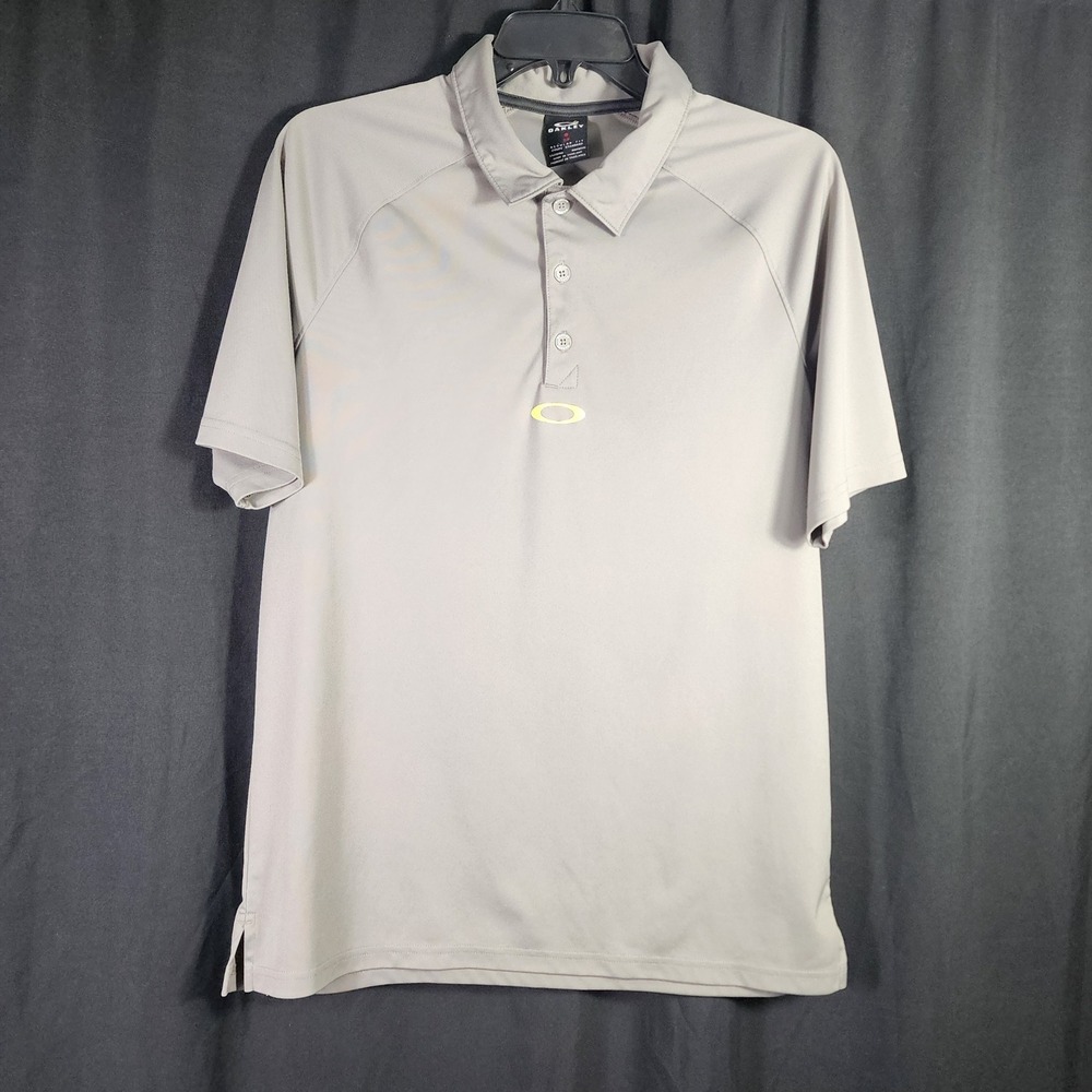 Oakley Mens Regular Fit Short Sleeve Polo Shirt Gray Small CA35460 RN96548